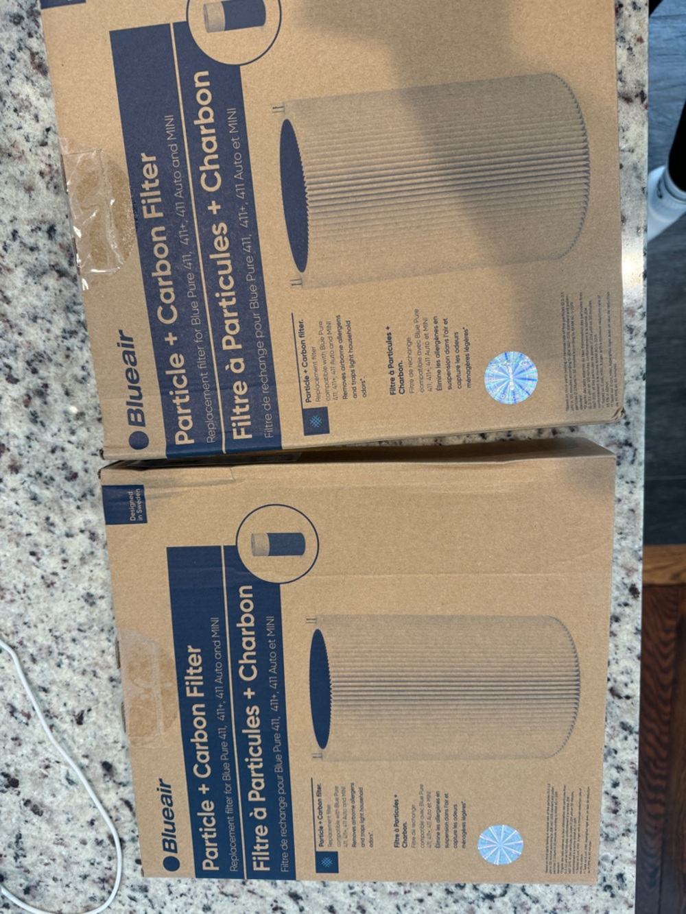 Blueair Particle + Carbon Filters Blue Pure 411 Set of 2 Brand New